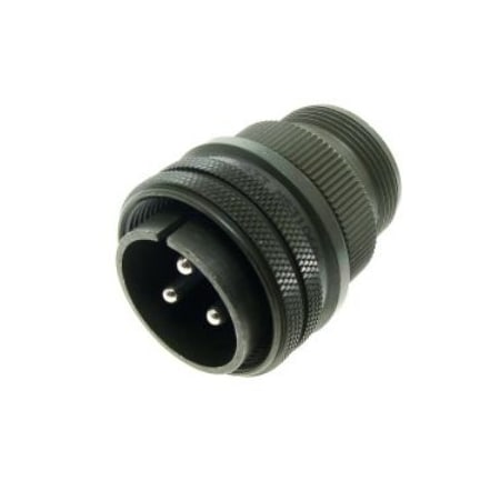 Amphenol Pin & Sleeve Plug, 46 A, 500V AC, Three Phase, 3 Pole, Solder Terminals Wire Connection Type MS3106A222P